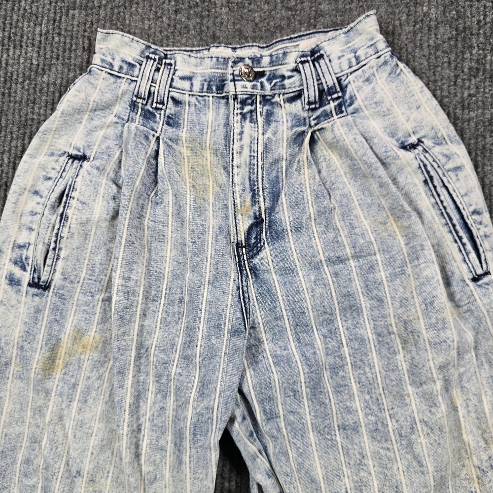 Vintage Levis 900 Series Jeans Juniors‎ 5 Acid Wash Striped Made USA 21x29 90s